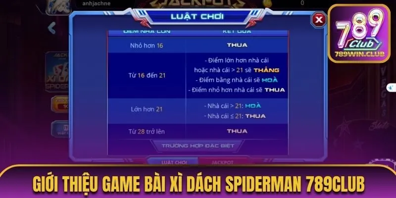 Giới thiệu game bài xì dách spiderman 789Club