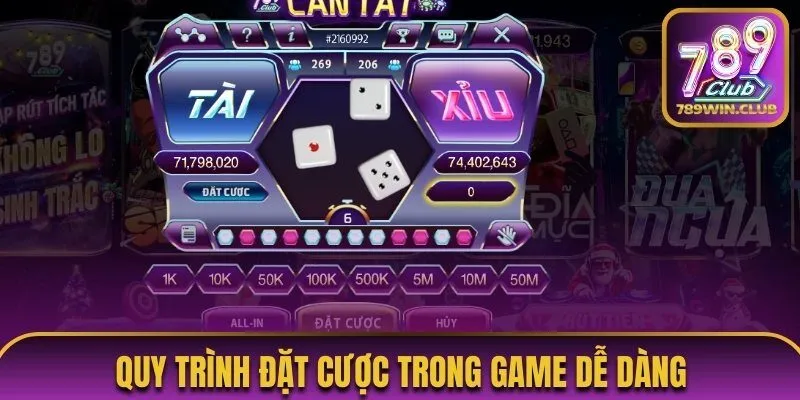 Quy trình đặt cược trong game dễ dàng
