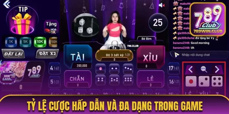 Tỷ lệ cược hấp dẫn và đa dạng trong game