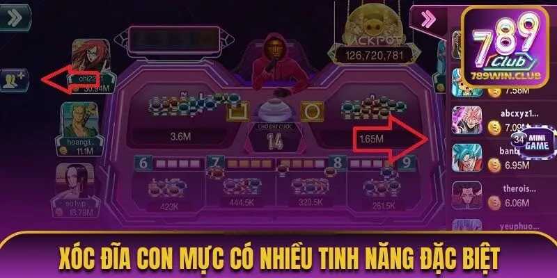 Xóc Đĩa Con Mực cung cấp nhiều tính năng rất đặc biệt