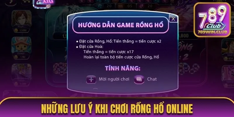 Những lưu ý khi chơi Rồng Hổ online