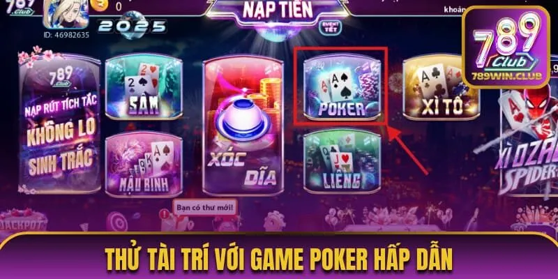 Thử tài trí với game Poker hấp dẫn